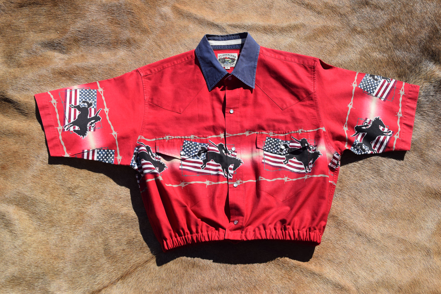 Vintage Cumberland Red Rodeo Crop