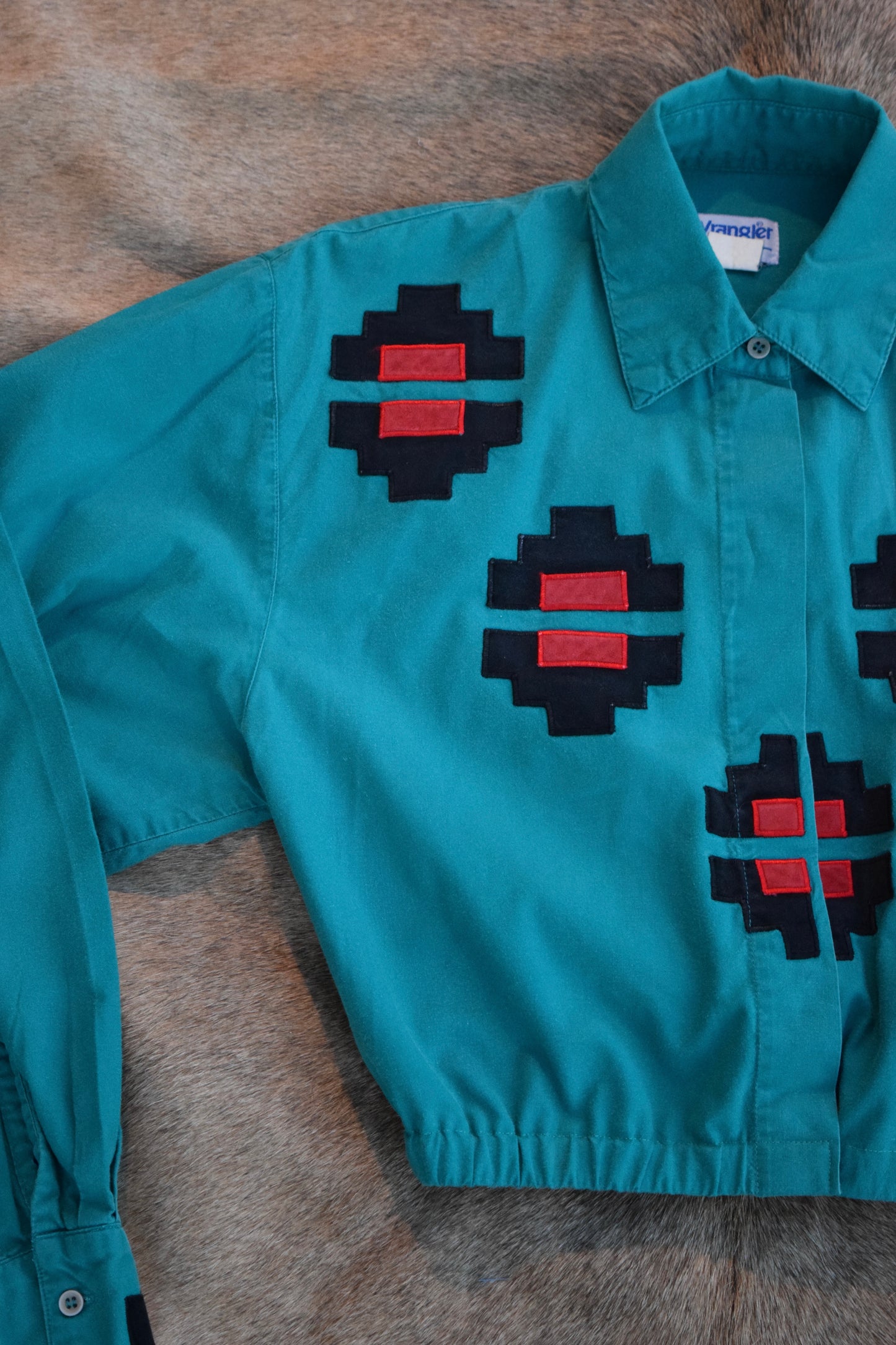 Vintage Wrangler Teal Rodeo Crop