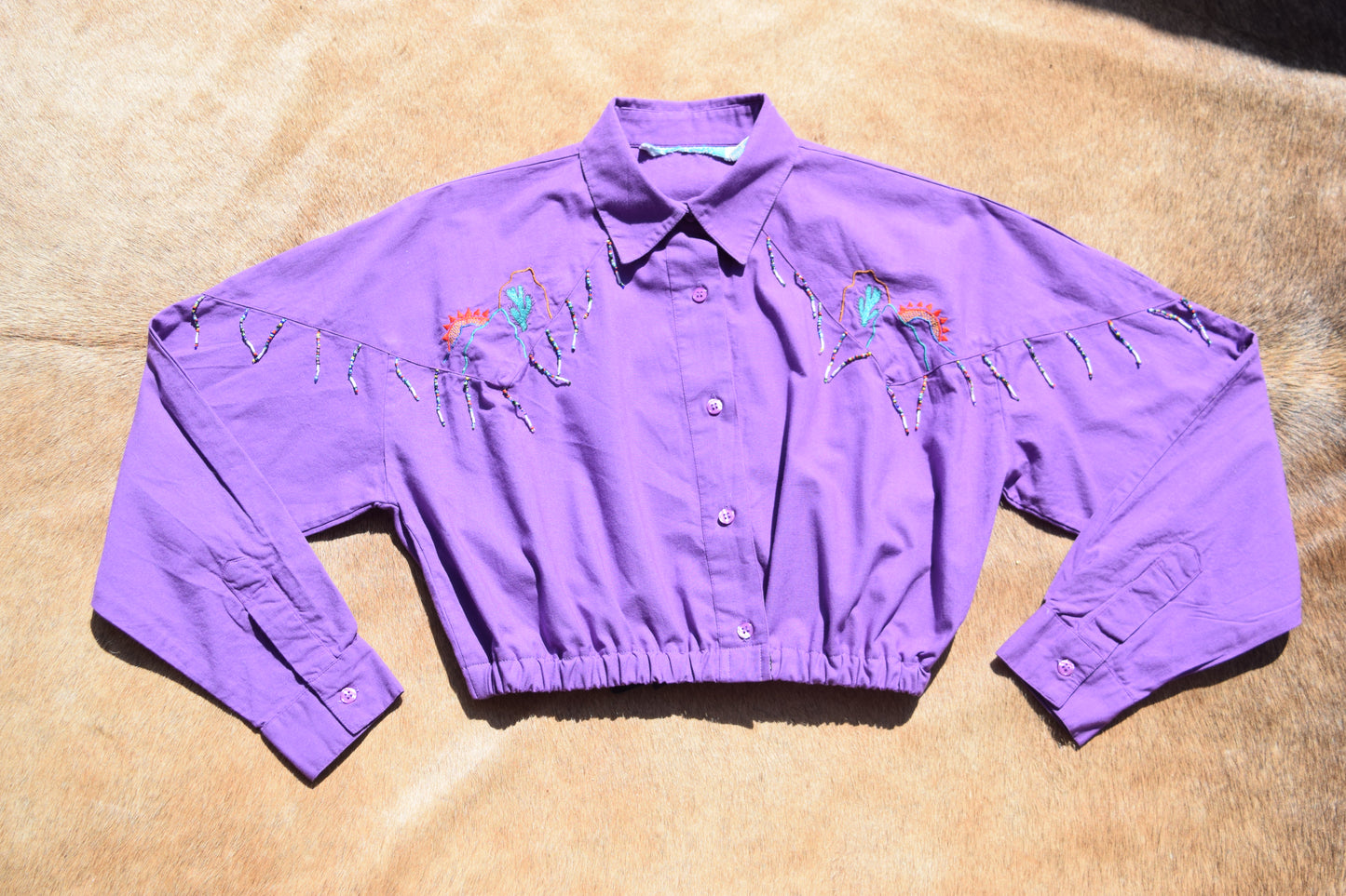 Vintage Women's Purple Rodeo Crop